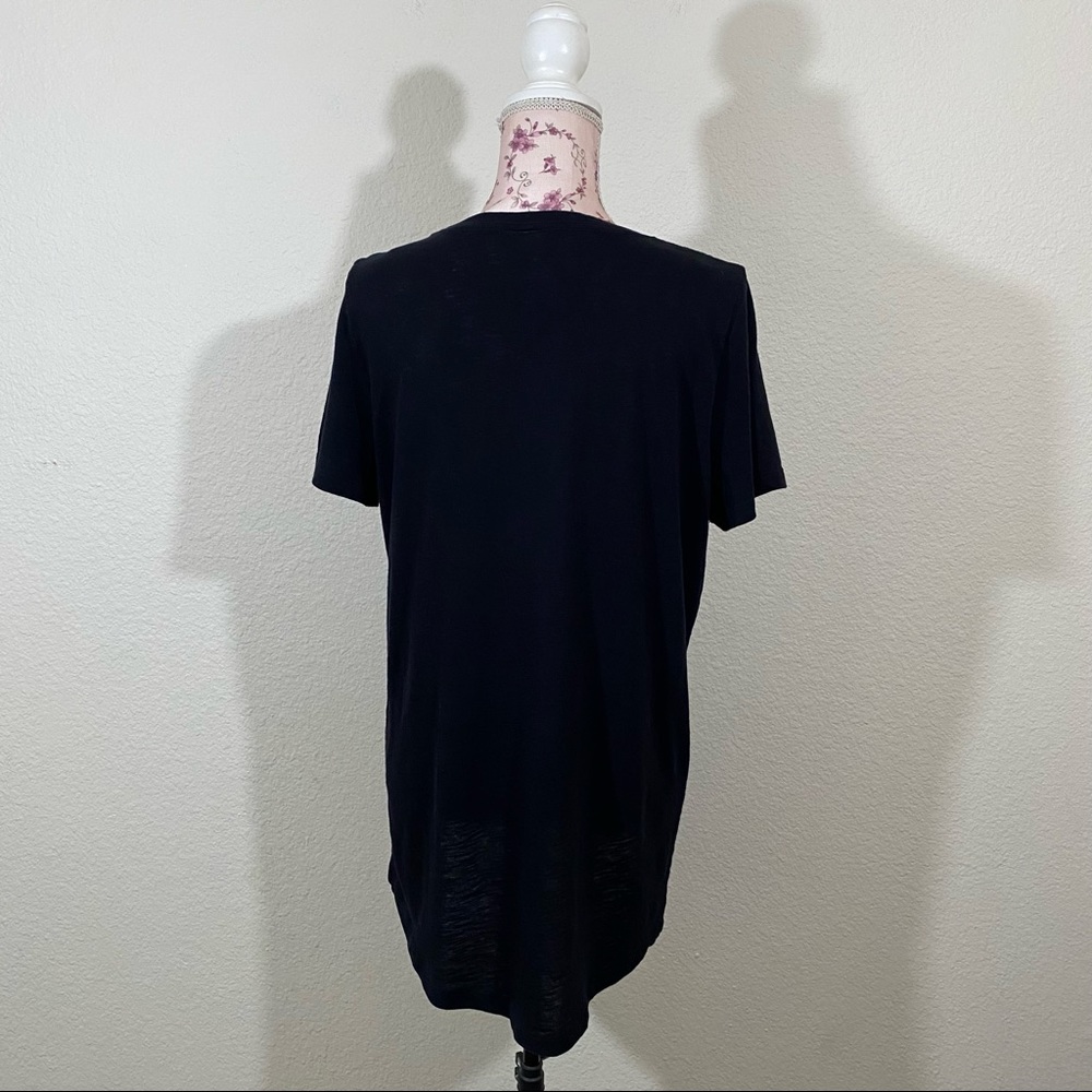 Pink VS sz:L Black Short Sleeve High-Low Sheer Tee - Picture 8 of 12